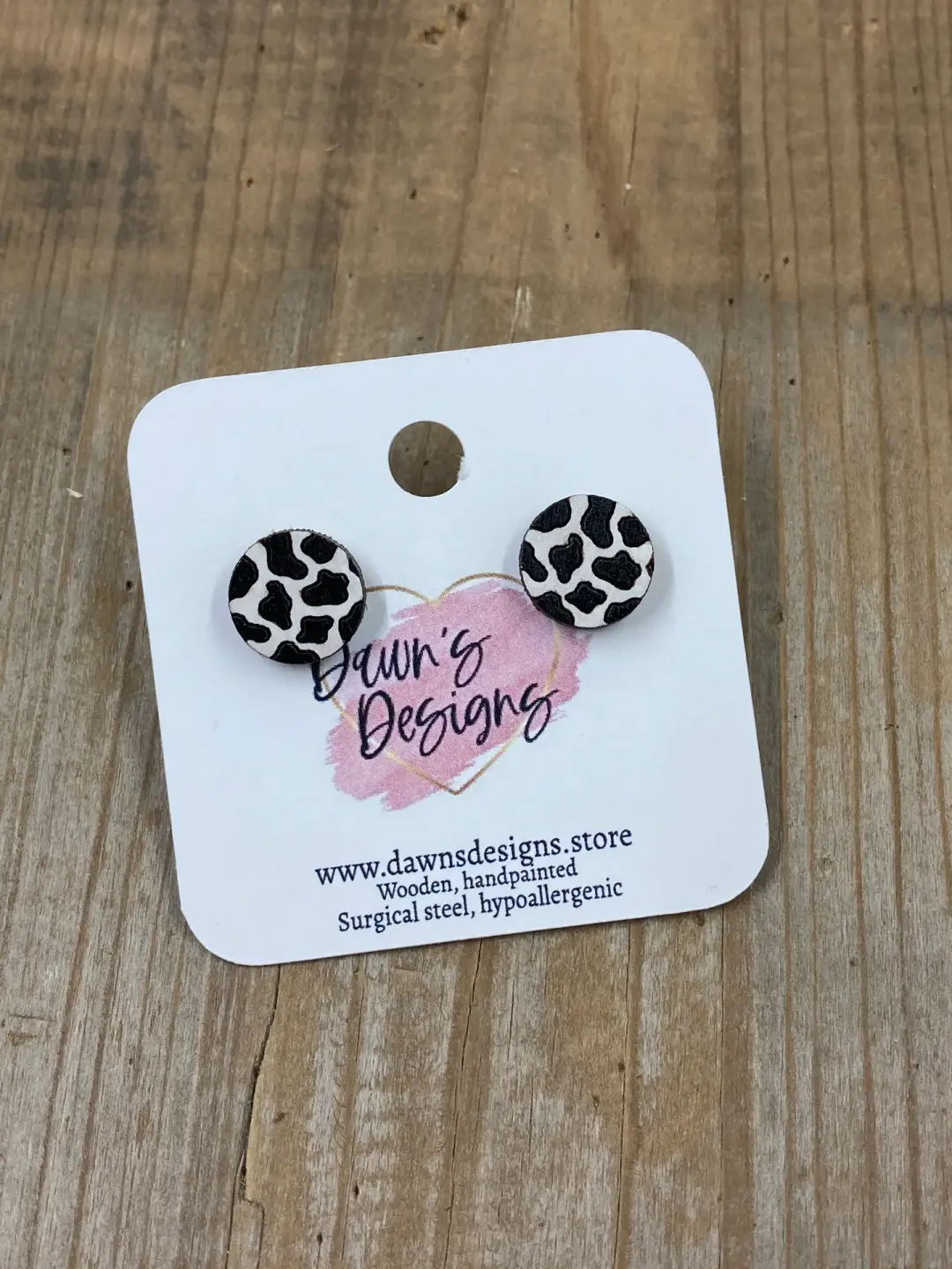 Cowhide Circle Stud