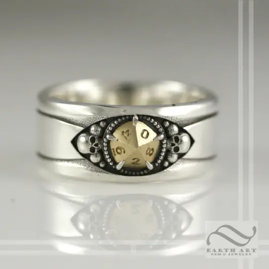D10 Mens Band Mixed metals sterling and 14k options
