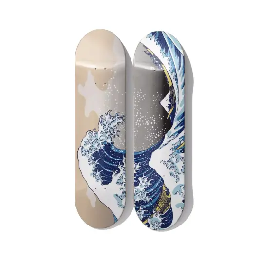 Hokusai Great Wave Skateboard Wall Art – Diptych
