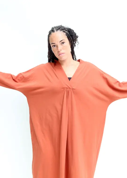Lhasa Poppy Below Knee Kaftan