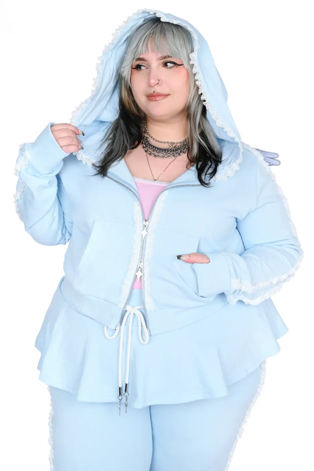 Halo Angel Wing Hoodie - Blue