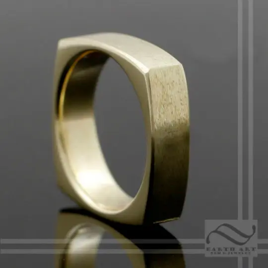 The Golden Square - 14k Wedding Band - squircle ring