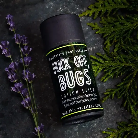 Fuck Off, Bugs Natural Bug Repellent Stick.