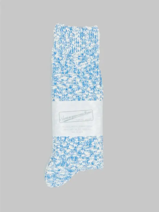 Anonymous Ism Light Weight Slub Crew Socks Blue