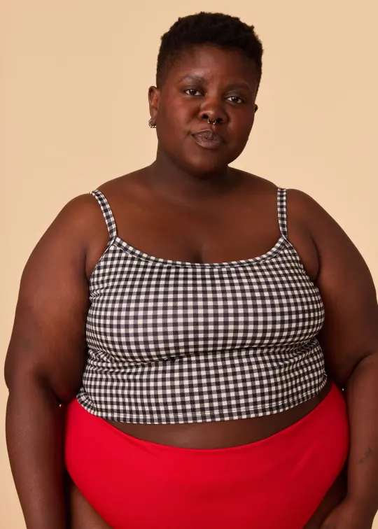 THE STACEY TOP [Black Gingham]