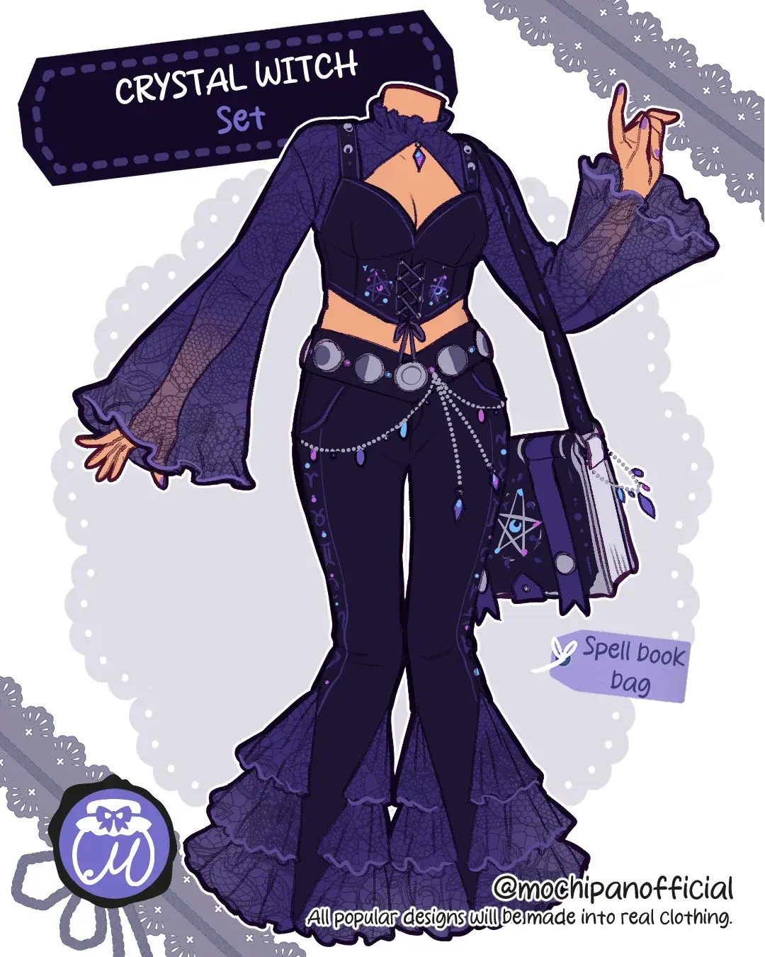 (Interest Check) Crystal Witch Outfit Set & Book Bag