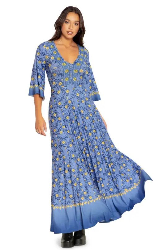 Margaery Tyrell Wide Sleeve Maxi Dress