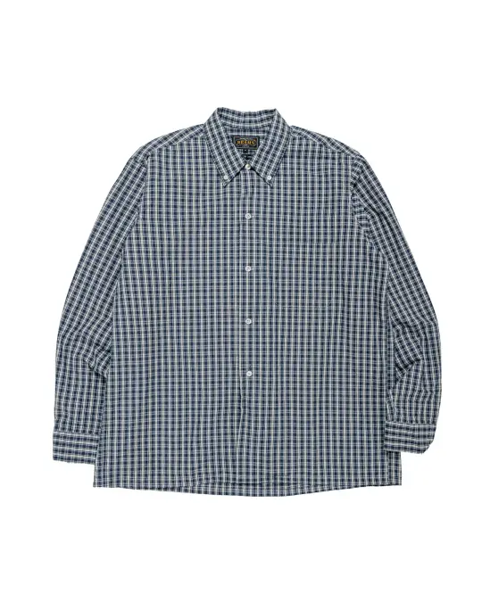 Beams Plus Open B.D. Indigo Dobby Plaid Navy