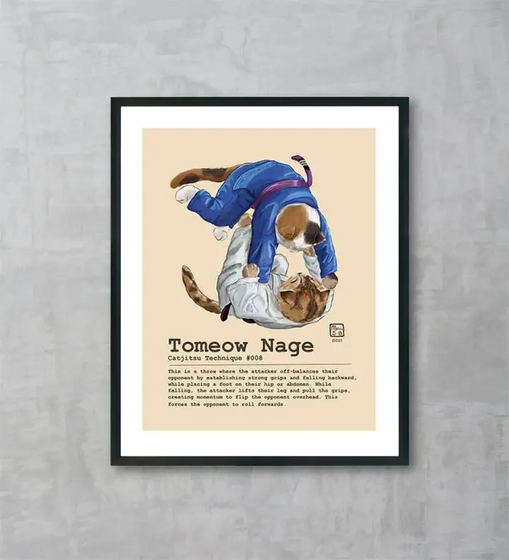 Catjitsu Technique 008 Tomeow Nage, Fine Art Print