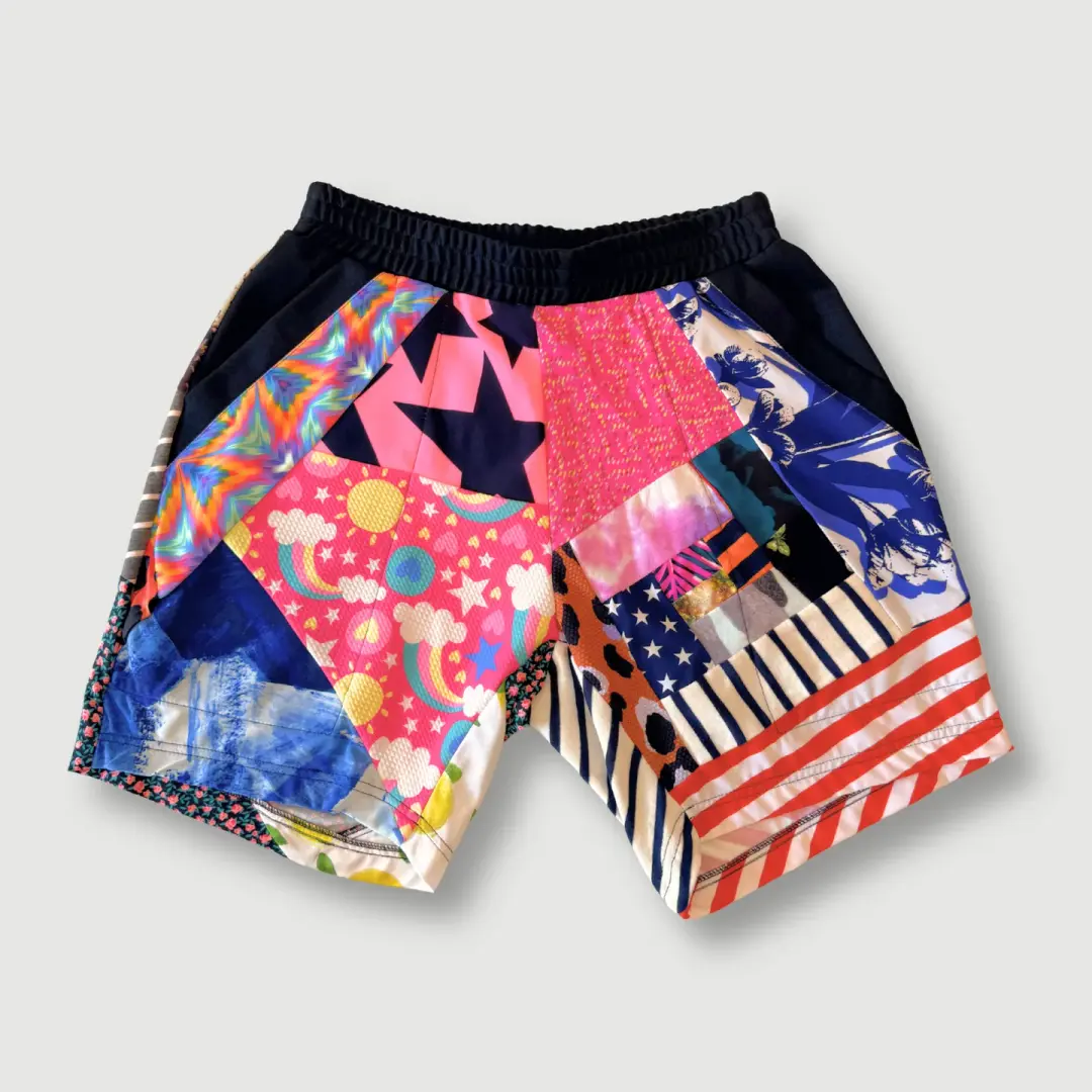size small - sample sale - mixed print short