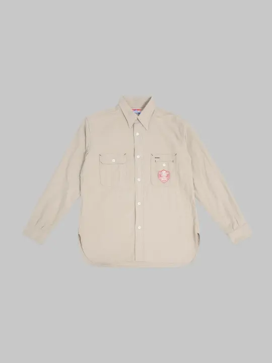 The Rite Stuff Uncle Sam Brushed Chamois Flannel Cigarette Pocket Work Shirt Sand Grey