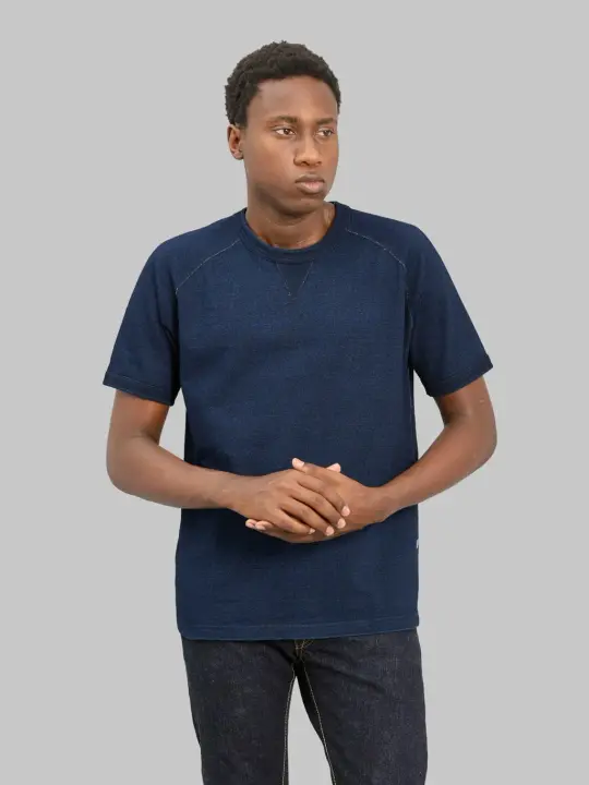 Pure Blue Japan 5411-ID 11oz Indigo Super Heavyweight Jersey Raglan T-Shirt