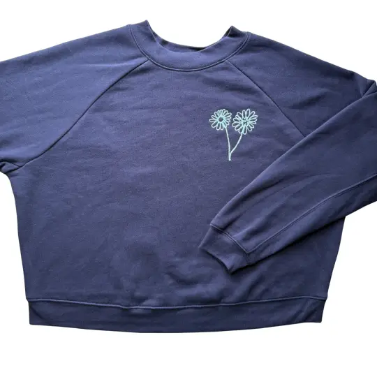 ADULT Large Navy Cropped Sweatshirt
