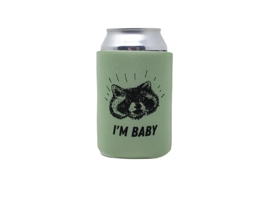 Sage Raccoon Can Holder