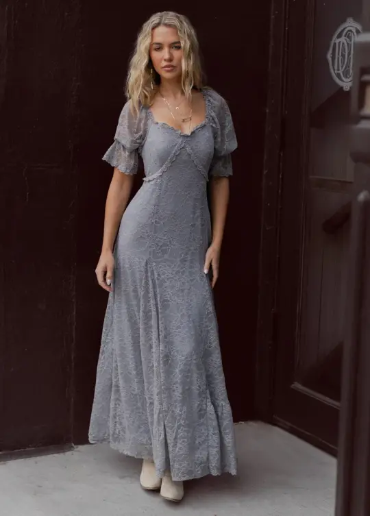 Julietta Dress in Smoke Blue