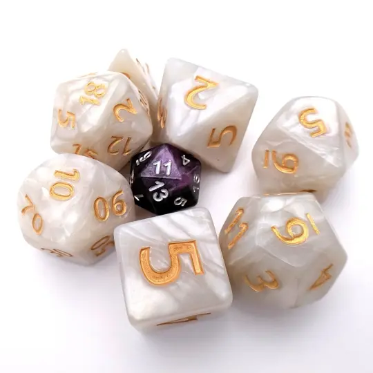 Giant Pearly Gates, Large White Pearl Dice Set