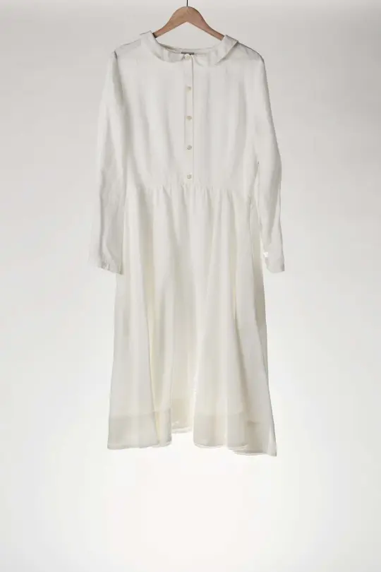 Classic Dress, Long Sleeve, White Magnolia