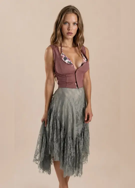 Candy Skirt in Lace Agave