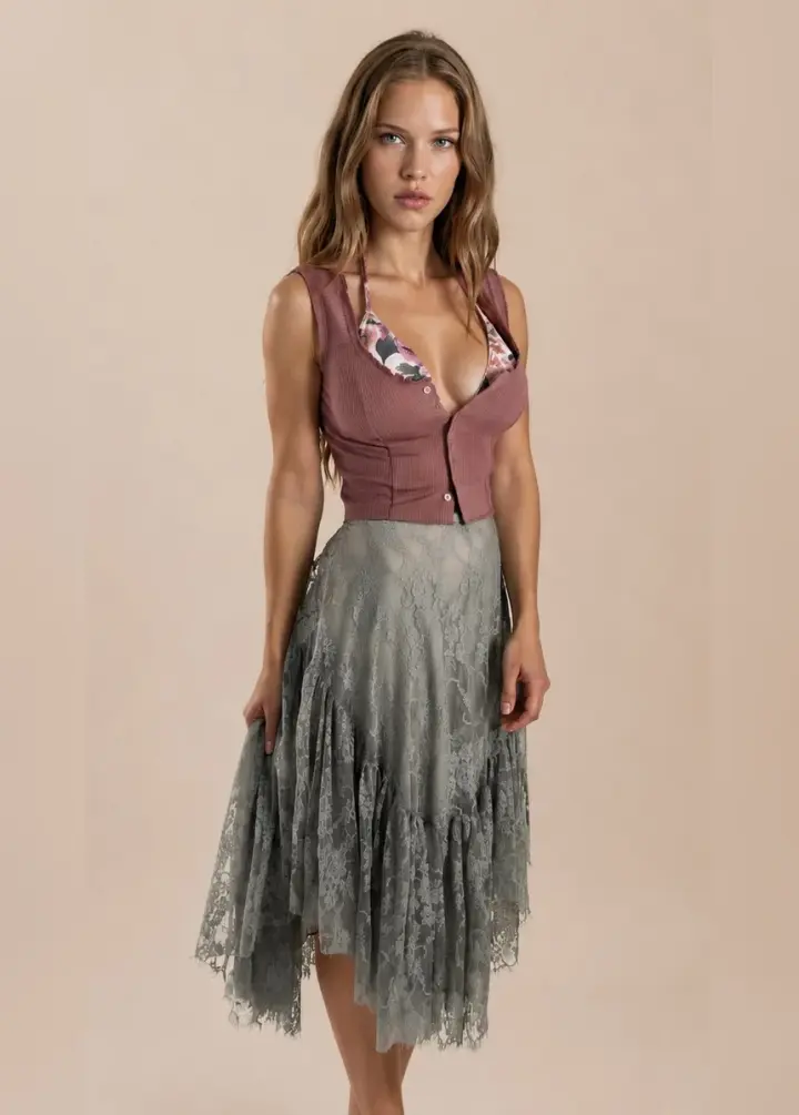 Candy Skirt in Lace Agave