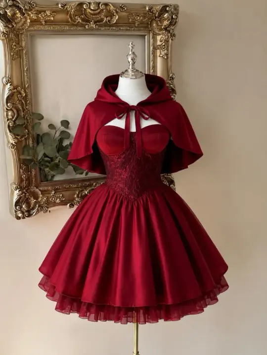 Elegant Burgundy Homecoming Dress , Silky Satin Corset Short Prom Dress RS1523