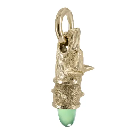 Wolfgang - Faithful Hound Pendant with Aqua Chalcedony
