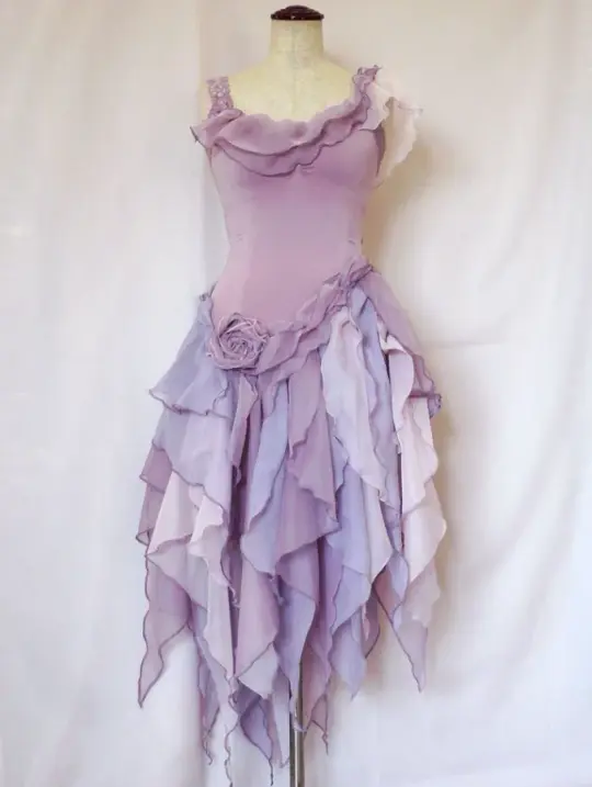 Pleated Chiffon Flowy Corset Homecoming Dress , Lavender Short Prom Dress Party Dress RS2089