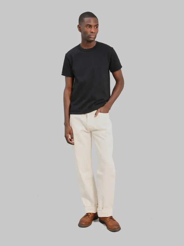 Fullcount 0105EC 13oz Ecru Selvedge Wide Straight Jeans