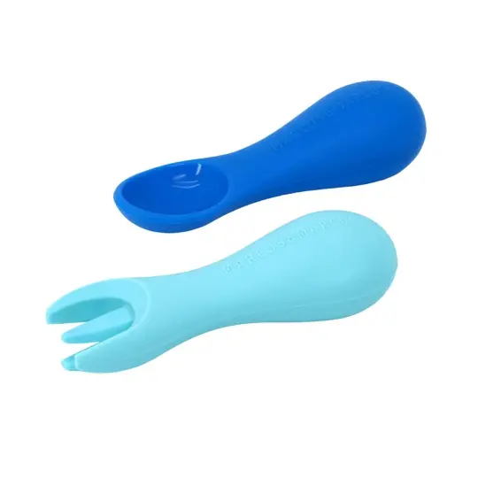 Silicone Palm Grasp Spoon & Fork Set - Lucas