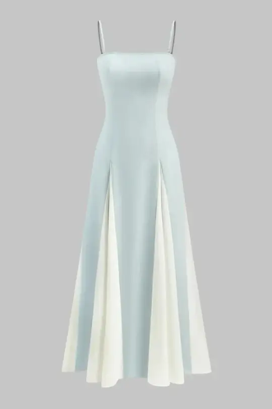 Minimalist Blue Prom Dress ,A-Line Spaghetti Straps Corset Maxi Evening Dress Cami Dress RS1202