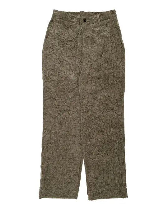 Sage de Cret CO Corduroy Crinkle Wide Work Pants Olive