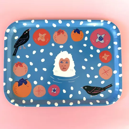 SNOW MONKEY & PERSIMMONS - Swedish Tray
