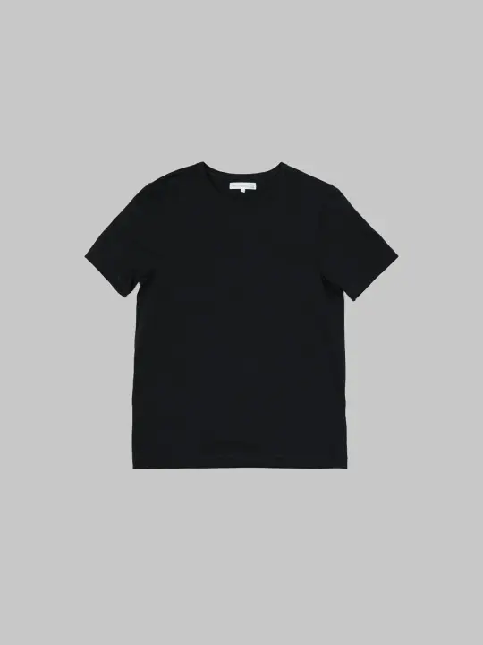 Merz b. Schwanen 215 2-Thread Heavyweight 7.2oz Crewneck Loopwheeled Classic Fit T-Shirt Deep Black