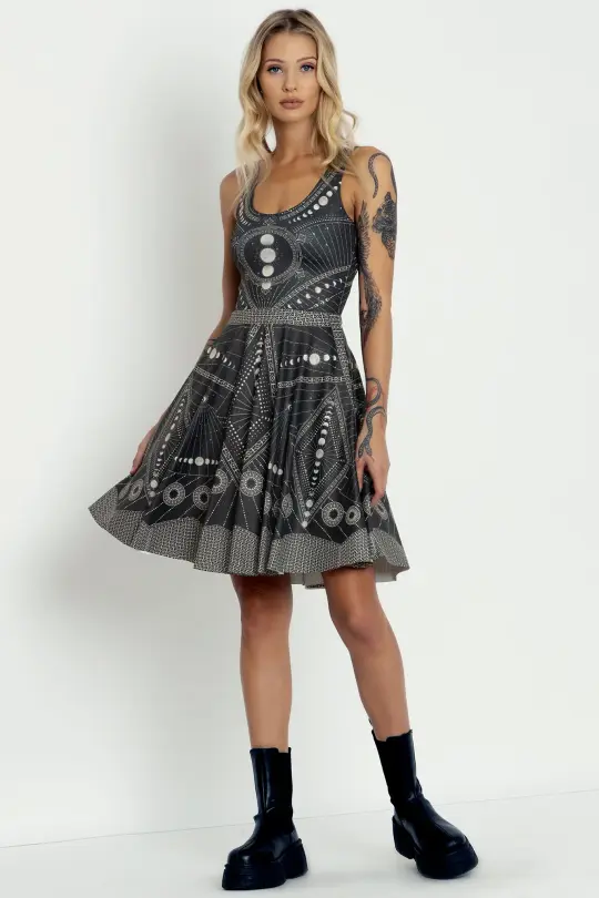 Moon Phases Scoop Longline Dress