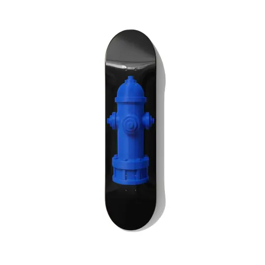 Blueprint Fire Hydrant – Blue Monochrome Skateboard Wall Art