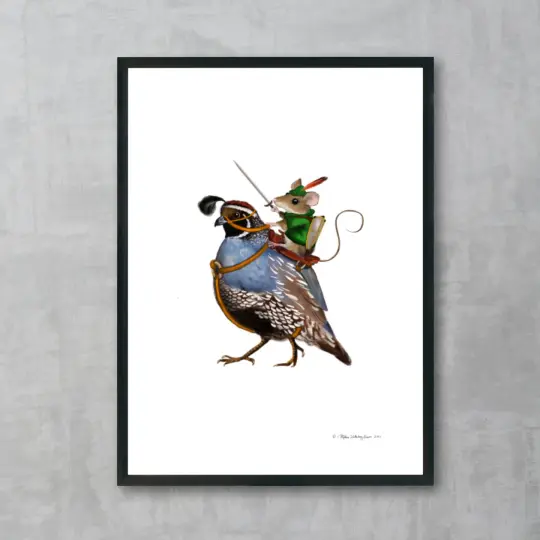 Quail and Mouse Fine Art Print,  Wholesale