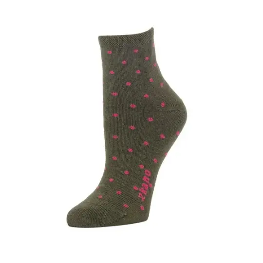 Polka Dot Anklet Sock in Army