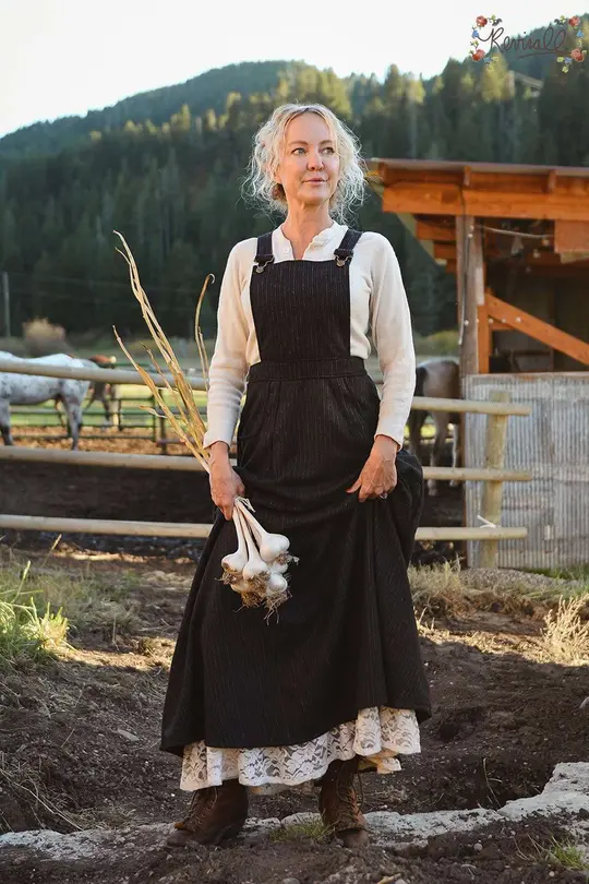 Long Wool Pinafore in Stovepipe