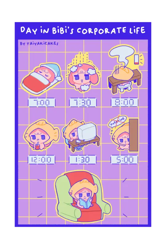 day in bibi's corporate life sticker sheet
