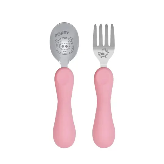 Easy Grip Fork & Spoon Set - Pokey