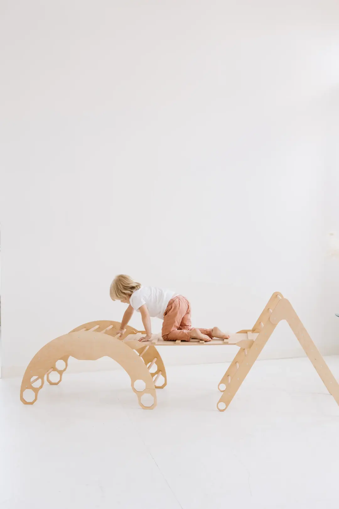 Pikler Triangle Set: Arch, Triangle & Ramp with slide