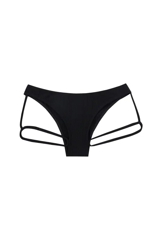 Low Rise Garter Tencel Rib Underwear Black