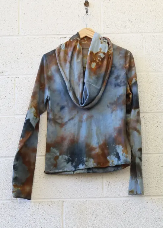 OOAK - Nomad Simplicity Cropped Shirt  / L / Organic Cotton / Ice Dye (185)