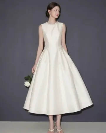 Silky Satin Minimalist Bodycon Prom Gown ,  Gentle White Maxi Evening Dress Ball Gown RS1823