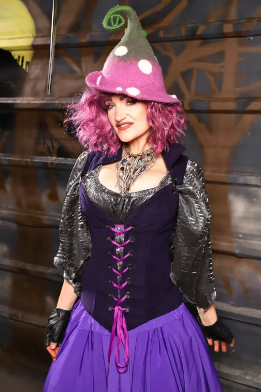 04. Courtier Overbust in BlackBerry Jam Velvet - THE HEXES, HEMS & HYSTERIA COLLECTION