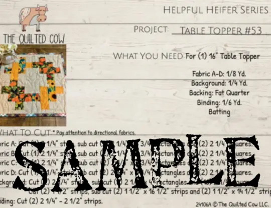 Helpful Heifer Table Topper #53
