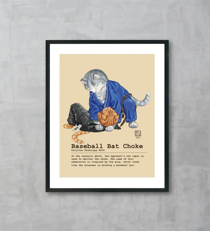Catjitsu Technique 005 Baseball Bat Choke, Fine Art Print