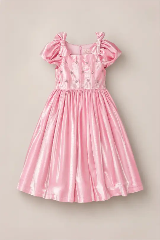 Mini Tiara Dress in Pink Velvet
