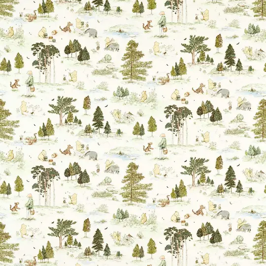 Sanderson Winnie the Pooh Wallpaper - Macaron Green
