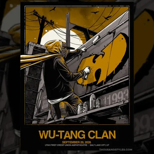 Official Wu-Tang Clan Gig Poster - 9.28.26 show - Salt Lake City, UT
