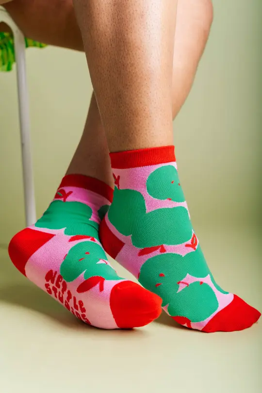 PINK APPLE JUMBLE SOCKS